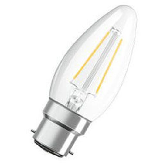 Picture of Osram LED Classic B Candle Shape Filament 2.5W E14 Warm White Clear Lamps (Sold as 10)