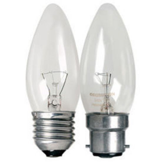 Picture of Incandescent Plain Candle Globes (C35 Shape) - Classic Dimmable Filament Light (10 Pack)
