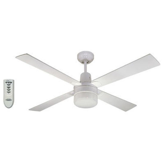 Picture of Martec Four Seasons 4 Blade Ceiling Fan & Clipper Light with Remote Control White