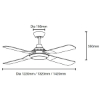 Picture of Martec Discovery II AC Ceiling Fan With 15W LED Light 1320mm (52″), 1420mm (56″) with Reversible Mode