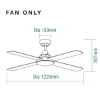 Picture of Martec Link AC 1220mm (48") Ceiling Fan with Powerful 55W Motor & 4 Plywood Blades
