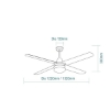 Picture of Martec Precision AC 1220mm (48"), 1320mm (52") Ceiling Fan with 3 Speed Wall Controller