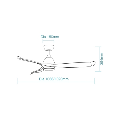 Picture of Martec Scorpion DC 1066mm (42"), 1320mm (52") Ceiling Fan With WIFI Remote Control and Variable Dim 20W CCT LED Light