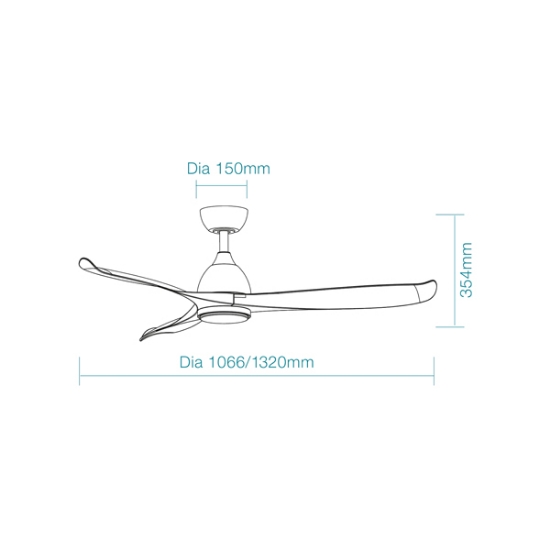 Picture of Martec Scorpion DC 1066mm (42"), 1320mm (52") Ceiling Fan With WIFI Remote Control and Variable Dim 20W CCT LED Light
