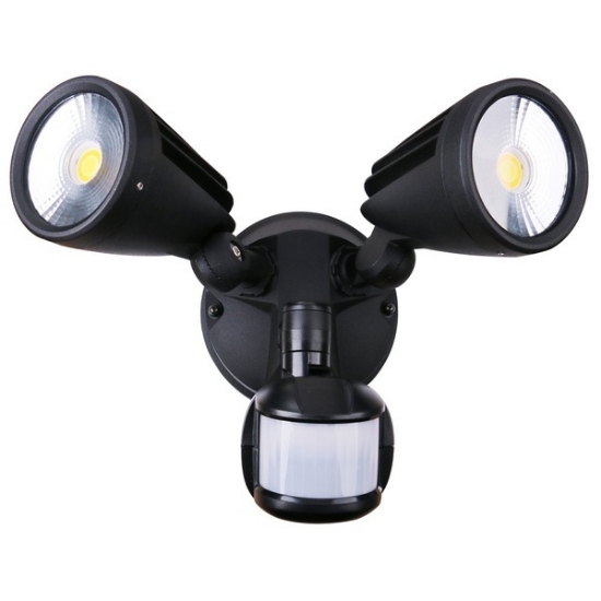 Picture of Martec Fortress II 2x 15W Double Spot Tricolour LED Security Light Matt Black Finish (Sold as 3)